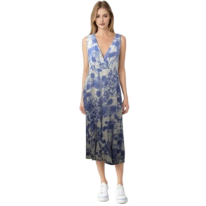 Laurel blue and white summer dress